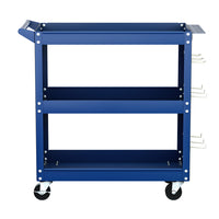 3-Tier Tool Trolley Cart Workshop Wheels Mobile Work Mechanic Storage Blue