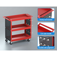 3-Tier Tool Cart Trolley Toolbox Workshop Garage Storage Organizer 150kg