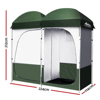 Double Camping Shower Toilet Tent Outdoor Portable Change Room