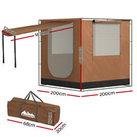 Camping Tent SUV Car Side Awning 2x2m Canopy Outdoor Portable 4WD
