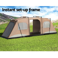 Instant Up Camping Tent 10 Person Outdoor Family Hiking Tents 3 Rooms