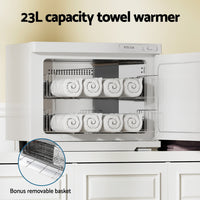 23L Towel Warmer UV Sterilizer Heater Cabinet Beauty SPA Salon White