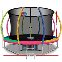 10FT Trampoline for Kids w/ Ladder Enclosure Safety Net Rebounder Colors