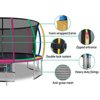 16FT Trampoline for Kids w/ Ladder Enclosure Safety Net Rebounder Colors