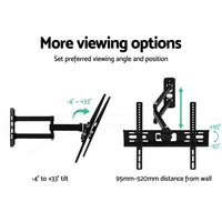 TV Wall Mount Bracket for 23"-55" LED LCD TVs Full Motion Strong Arms