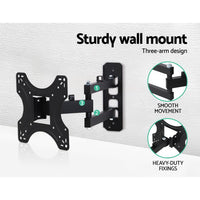 TV Wall Mount Bracket for 17"-42" LED LCD TVs Full Motion Strong Arms