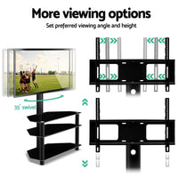 TV Stand Mount Bracket for 32"-60" LED LCD 3 Tiers Storage Floor Shelf