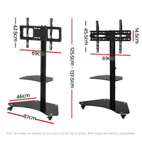 Mobile TV Stand for 32"-70" TVs Mount Bracket Portable Solid Trolley Cart