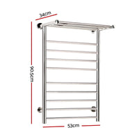 Electric Heated Towel Rail Rack 14 Bars Wall Mounted Clothes Dry Warmer