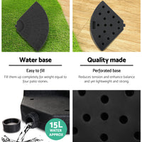 3M Umbrella with 48x48cm Base Outdoor Umbrellas Cantilever Sun Beach Garden Patio Grey