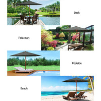 Outdoor Umbrella 3M Pole Umbrellas Stand Sun Beach Garden Deck Charcoal