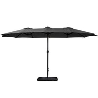 Outdoor Umbrella Beach Twin Base Stand Garden Sun Shade Black 4.57m