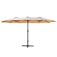 Outdoor Umbrella Twin Umbrella Beach Stand Base Garden Sun Shade 4.57m