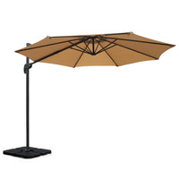 Outdoor Umbrella 3m Base Cantilever Beach Stand Sun Roma Beige 50cm