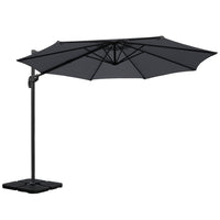 Outdoor Umbrella 3m Base Cantilever Beach Stand Sun Roma Charcoal 50cm