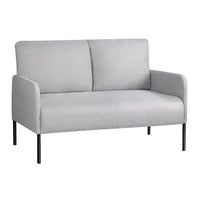 Armchair 2-Seater Sofa Accent Chair Loveseat Grey Linen Fabric Metal Leg