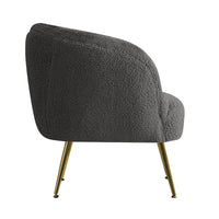 Armchair Lounge Chair Accent Chairs Arm Armchairs Sherpa Boucle Charcoal