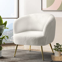 Armchair Lounge Chair Accent Chairs Armchairs Sherpa Boucle Sofa White