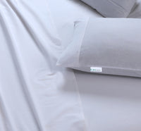 Elan Linen 100% Egyptian Cotton Vintage Washed 500TC White 50 cm deep Mega King Bed Sheets Set