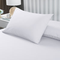 Royal Comfort 2000TC 3 Piece Fitted Sheet and Pillowcase Set Bamboo Cooling - Double - White