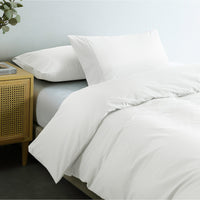 Royal Comfort Vintage Washed 100% Cotton Quilt Cover Set Bedding Ultra Soft - Single - White