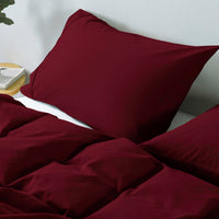 Royal Comfort Vintage Washed 100% Cotton Quilt Cover Set Bedding Ultra Soft - Single - Mulled Wine