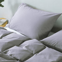 Royal Comfort Vintage Washed 100% Cotton Quilt Cover Set Bedding Ultra Soft - Double - Grey