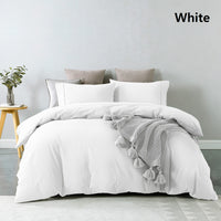 Royal Comfort Vintage Washed 100% Cotton Quilt Cover Set Bedding Ultra Soft - King - White