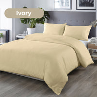 Royal Comfort Bamboo Blended Quilt Cover Set 1000TC Ultra Soft Luxury Bedding - Double - Ivory