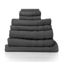 Royal Comfort Eden Egyptian Cotton 600GSM 8 Piece Luxury Bath Towels Set - Granite