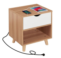 Bedside Table with Powerboard & USB Ports