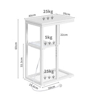Bedside Table with Power - Chic Look, White