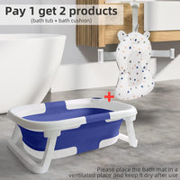 Baby Bath Tub Foldable Newborn, Plastic Seat Cushion