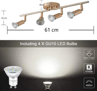Modern 4-Light Track Lighting Kit LED (Gold)