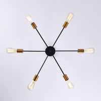 Modern Sputnik Chandelier Black Gold E27 Bulbs