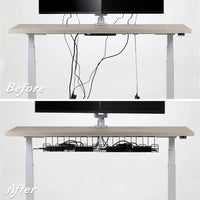 2 Pack Under Desk Cable Management Tray, Black