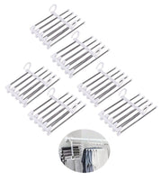 6 Pack Stainless Steel Adjustable 5 in 1 Pants Hangers Non-Slip Space Saving for Home Storage