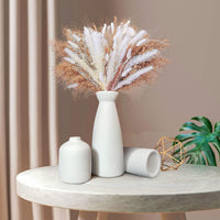 Ceramic Set of 3 Modern White Vases for Home Dýÿcor