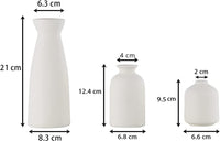 Ceramic Set of 3 Modern White Vases for Home Dýÿcor