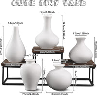 Ceramic Set of 5 White Vases for Home Dýÿcor