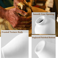Ceramic Set of 5 White Vases for Home Dýÿcor