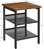 End Table Industrial Side Table Mesh Shelves