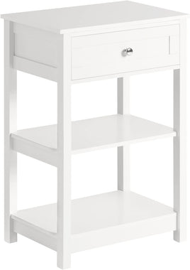 Bedside Table with Drawer Shelves 