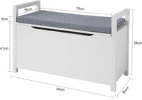 Storage Bench Lift Up Top Padded Seat Toy Box