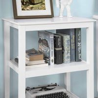 Console Table 3 Shelves, White