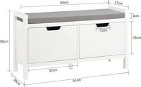 Shoe Bench Cabinet Hallway, White