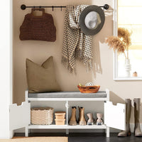 Shoe Bench Cabinet Hallway, White