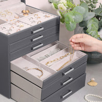 Jewellery White Box, 6 Layers,  5 Drawers