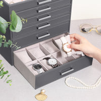 Jewellery White Box, 6 Layers,  5 Drawers