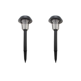 Lenoxx Wireless Solar-Powered Mosquito Killer Lamp (2-Piece, Black)